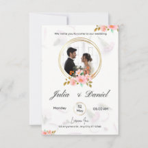 invitations modernes mariage blanc