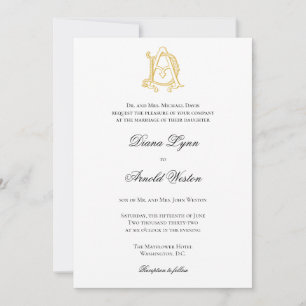 Invitations monogramme AD ou monogramme DA