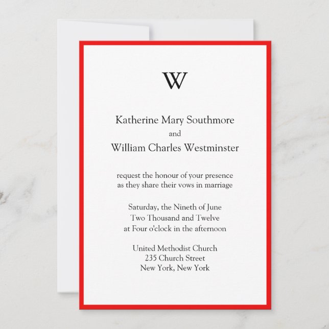 Invitations Monogrammes de mariage abordables (Devant)