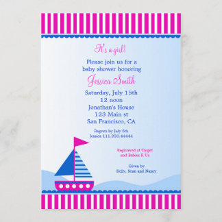 Invitations nautiques de baby shower de voilier