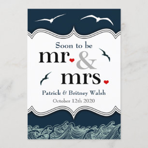 Invitations nautiques de bleu marine et blanches