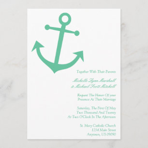 Invitations nautiques de mariage d'Ancre de bateau