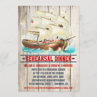 Invitations nautiques vintages de dîner de