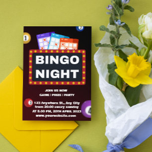 Invitations nocturnes de Bingo Minimalis Black et 