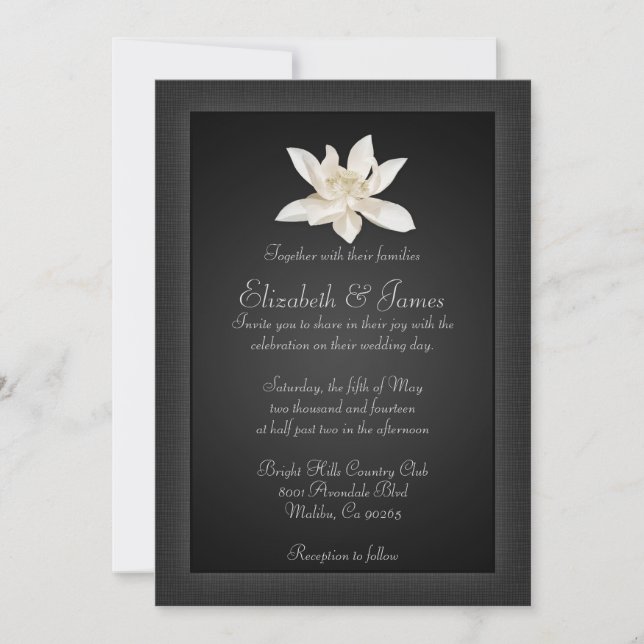 Invitations noires de mariage (Devant)
