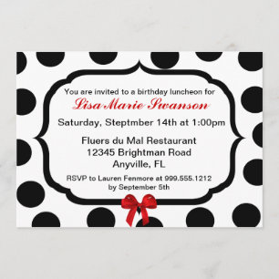 Invitations noires et blanches de coutume de point