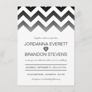 Invitations noires et blanches de mariage de