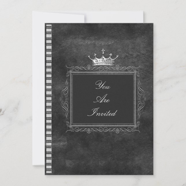 Invitations noires et blanches de mariage de (Devant)