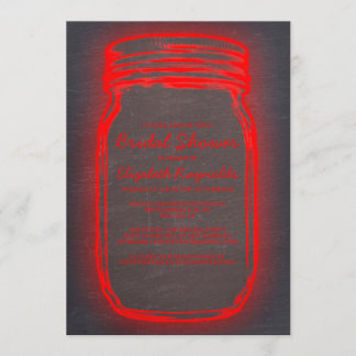 Invitations noires et rouges de Fête de la mariée