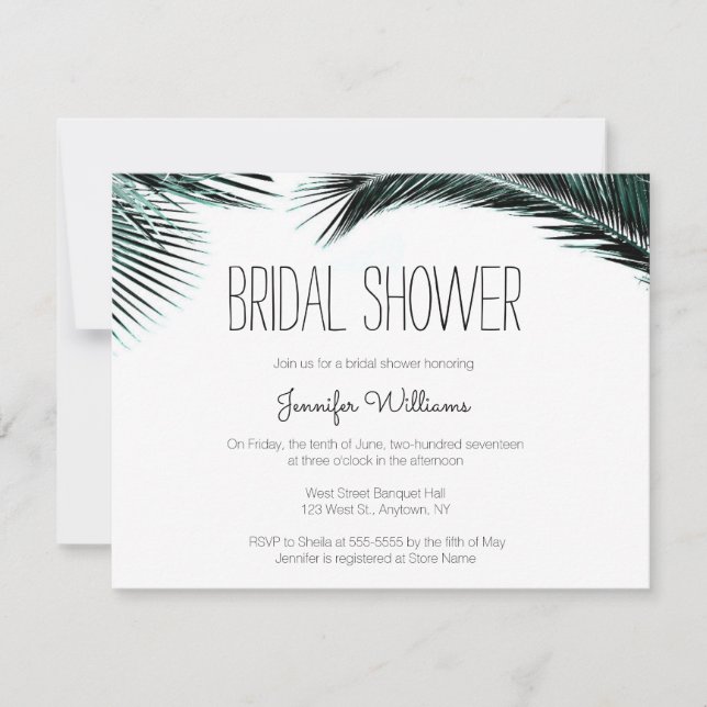 Invitations nuptiales de douche de plage de (Devant)