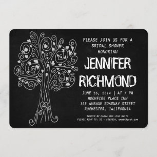 invitations nuptiales de douche de tableau d'arbre