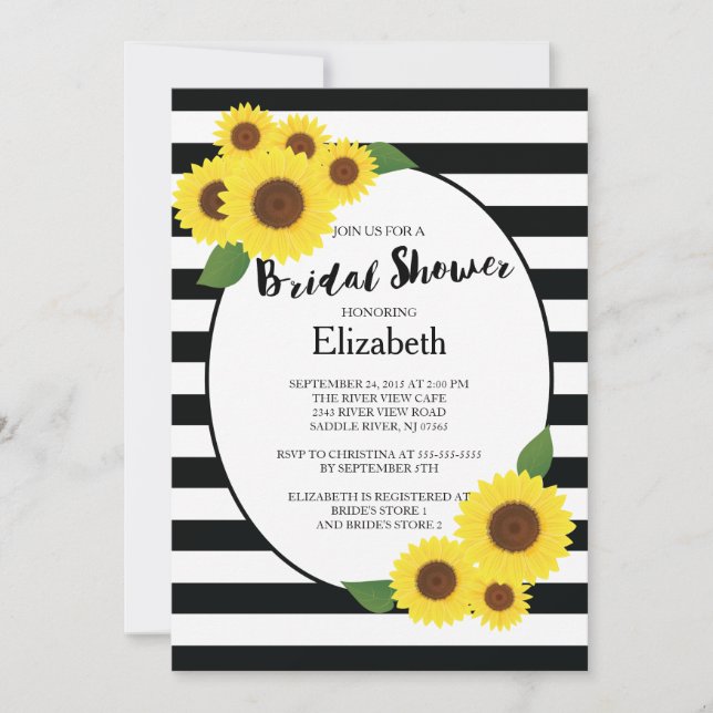Invitations nuptiales de tournesol d'automne moder (Devant)