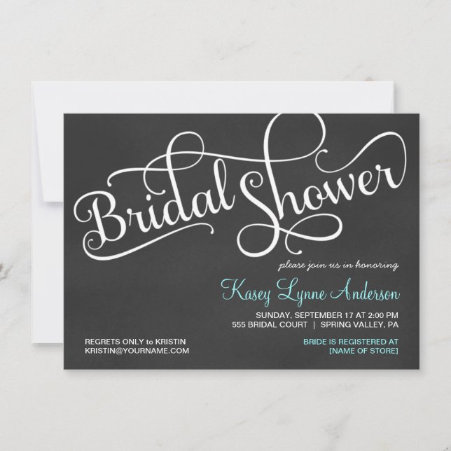 Invitations nuptiales de wedding shower de tableau (Devant)