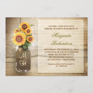 invitations nuptiales rustiques de douche de pot