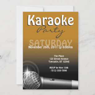 Invitations orange du karaoke Party