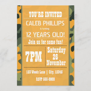 Invitations oranges de fête d'anniversaire de