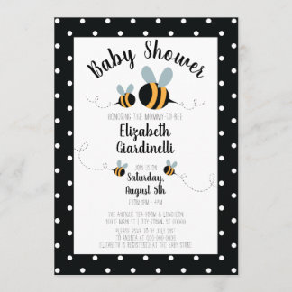 Invitations orientées de baby shower d'abeille -