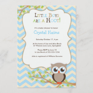 Invitations orientées de baby shower de hibou de