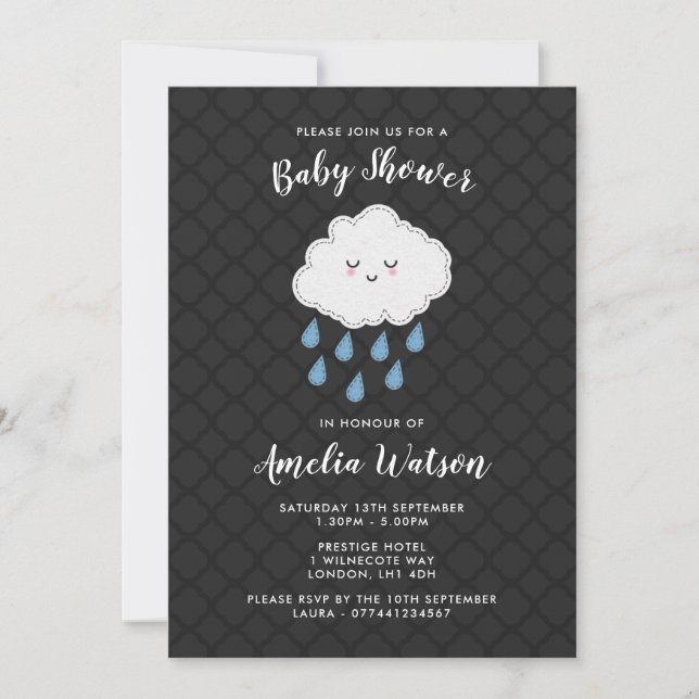 Invitations orientées de baby shower de nuage de (Devant)
