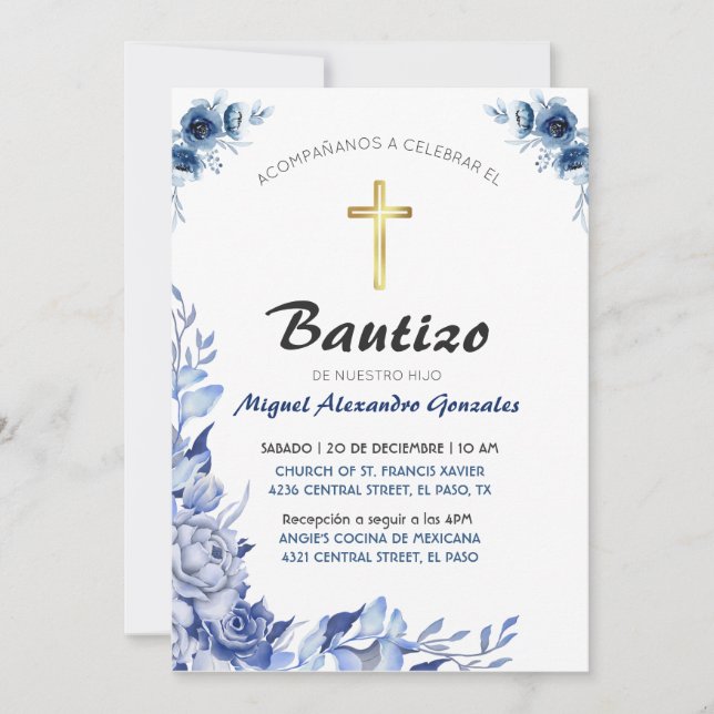 Invitations Para Bautizo (Devant)