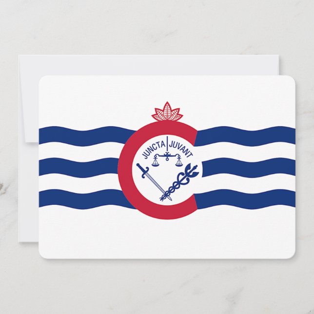 Invitations patriotiques avec drapeau de Cincinnat (Devant)