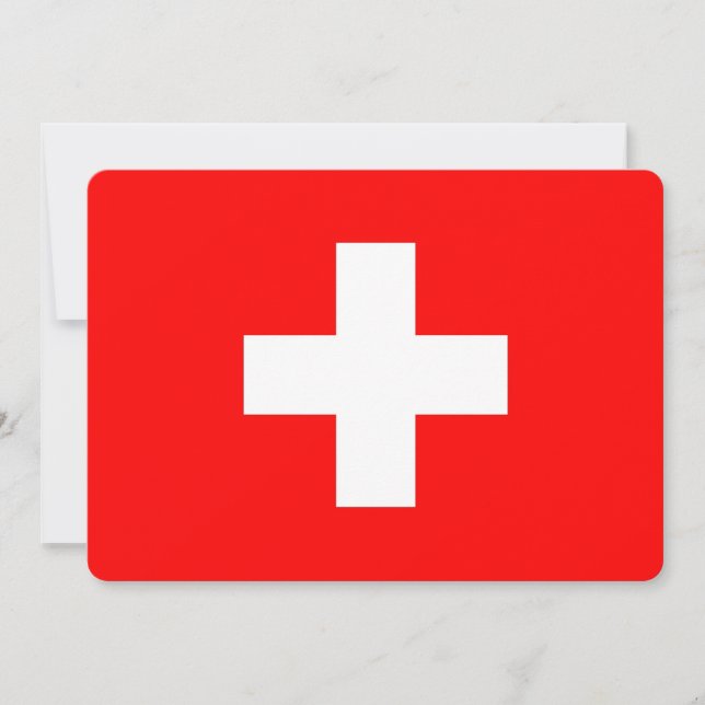 Invitations patriotiques avec Drapeau Suisse (Devant)