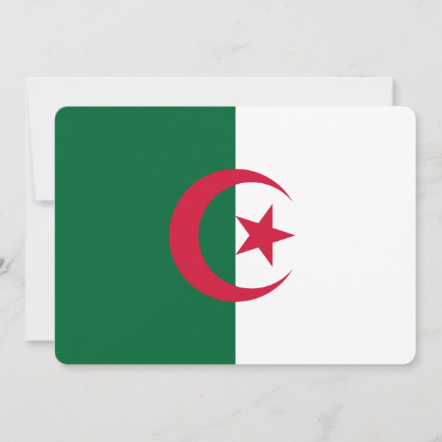 Invitations patriotiques avec le drapeau d'Algérie (Devant)