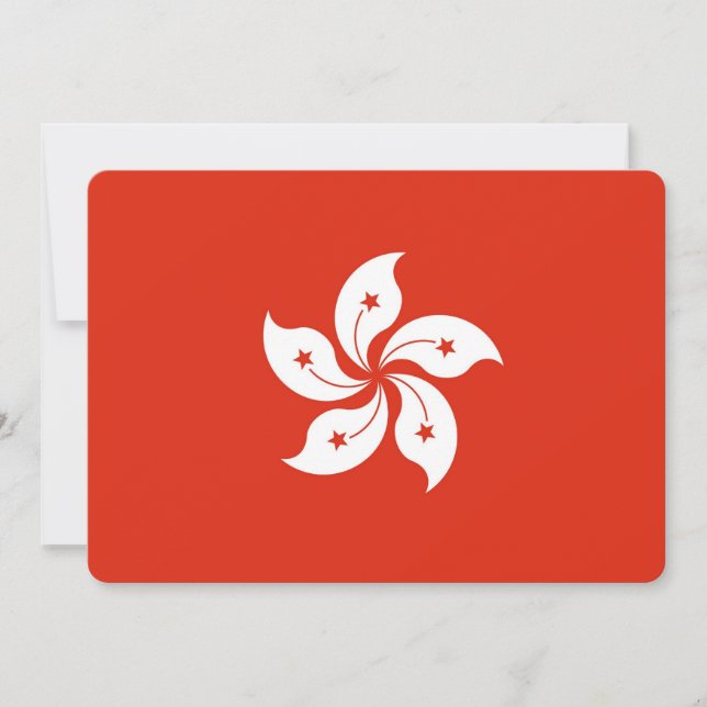 Invitations patriotiques avec le drapeau de Hong K (Devant)