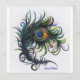 Invitations Peacock Feather