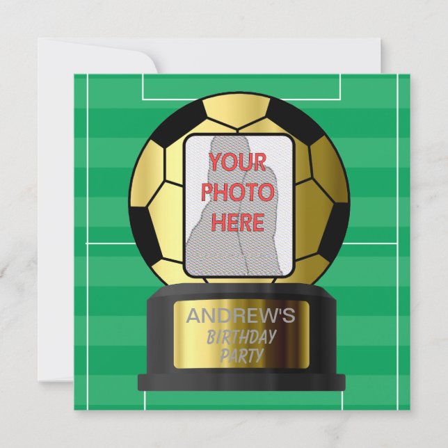 Invitations personnalisables à la soirée de footba (Devant)