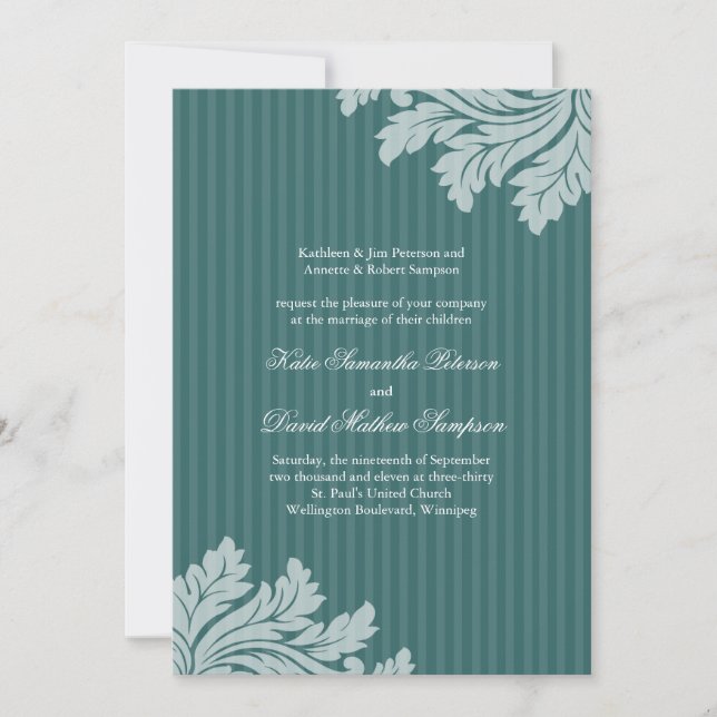 Invitations personnalisables chiques de mariage (Devant)