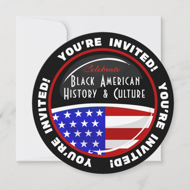 Invitations personnalisables de l'historique noir (Devant)