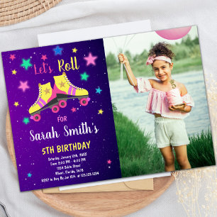 Invitations personnalisables de parties de patinag