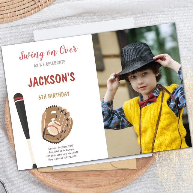 Invitations personnalisables pour les enfants (Baseball Invitations sports Birthday with photo)