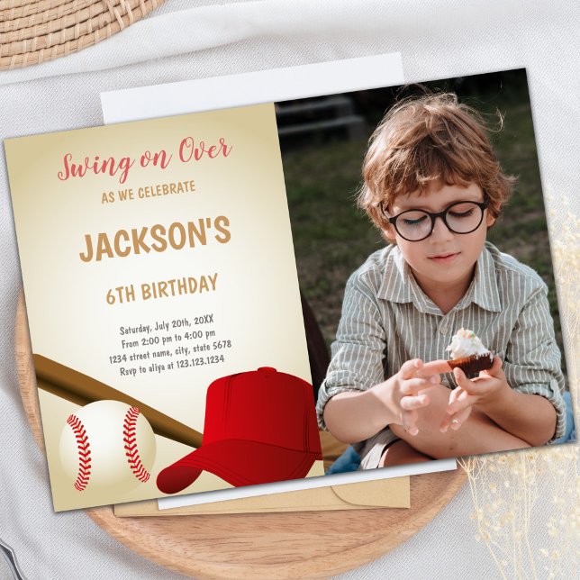Invitations personnalisables pour les enfants (6th Birthday Baseballs Birthday Invitations photo)