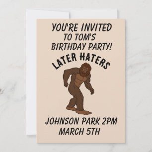 INVITATIONS PERSONNALISÉES À BIGFOOT BIRTHDAY PART