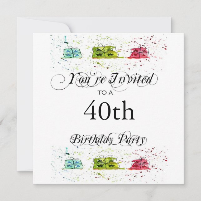 Invitations personnalisées à la fête du 40e annive (Devant)