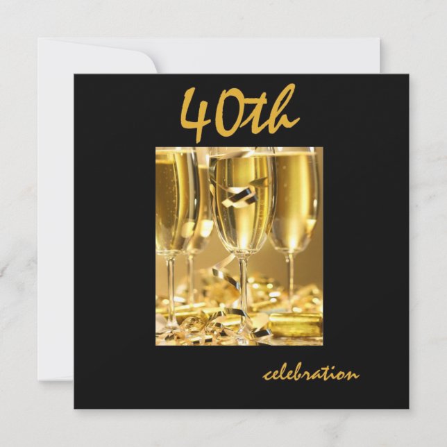 Invitations personnalisées à la fête du 40e annive (Devant)