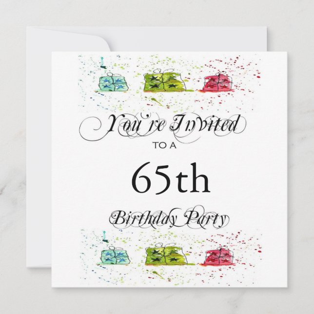 Invitations personnalisées à la fête du 65e annive (Devant)