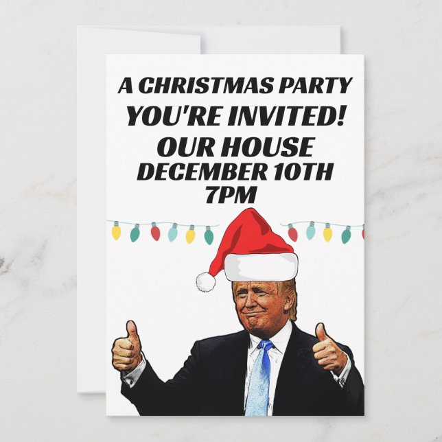INVITATIONS PERSONNALISÉES AU PARTI DE NOËL TRUMP (Devant)