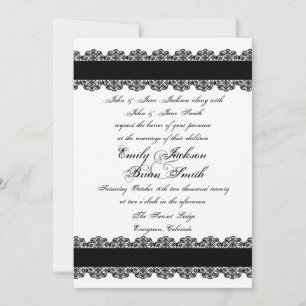 Invitations personnalisées de dentelle noire