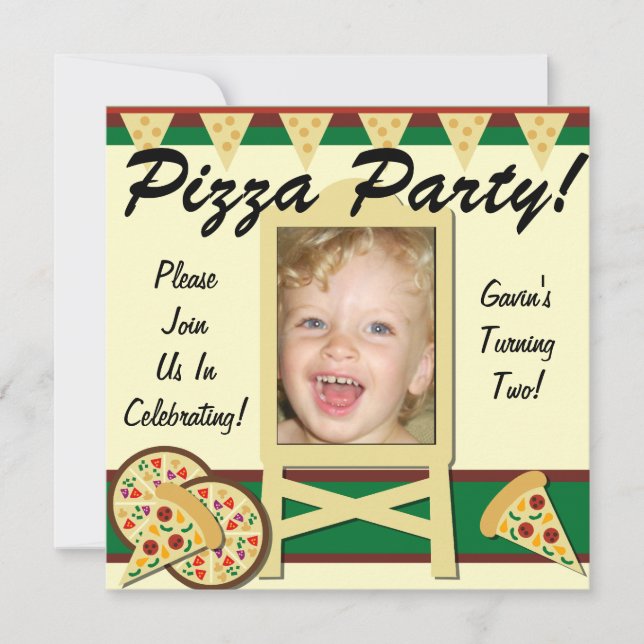 Invitations Personnalisées De La Pizza Party (Devant)
