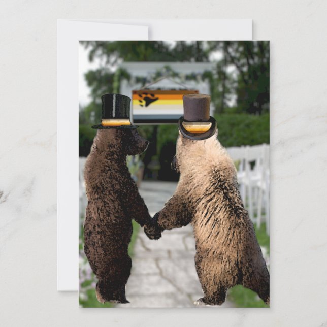 Invitations personnalisées de l'Mariage de l'ours  (Devant)