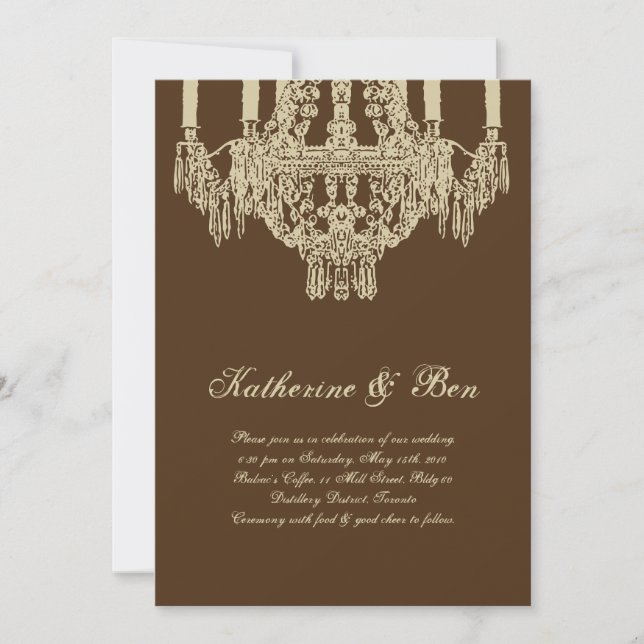 Invitations personnalisées de mariage de lustre (Devant)
