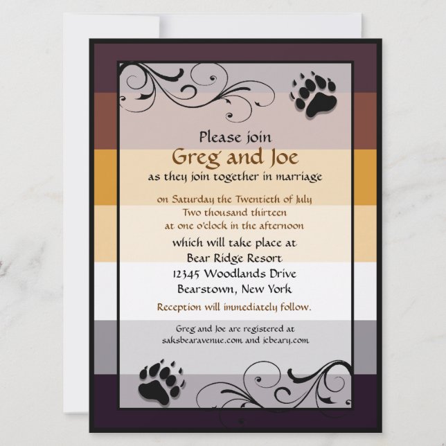 Invitations personnalisées de mariage gay de la fi (Devant)