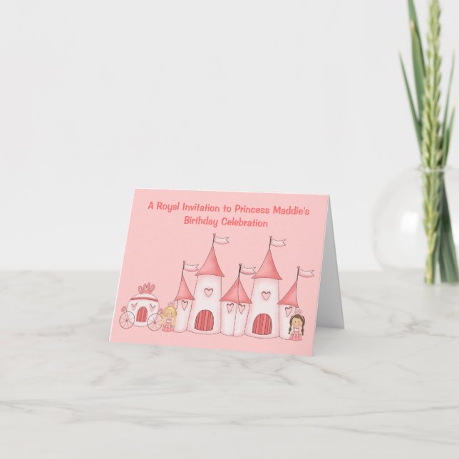 Invitations personnalisées de princesse Birthday (Devant)