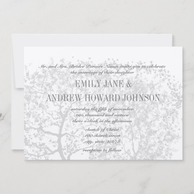Invitations personnalisées des Mariages d'arbre gr (Devant)