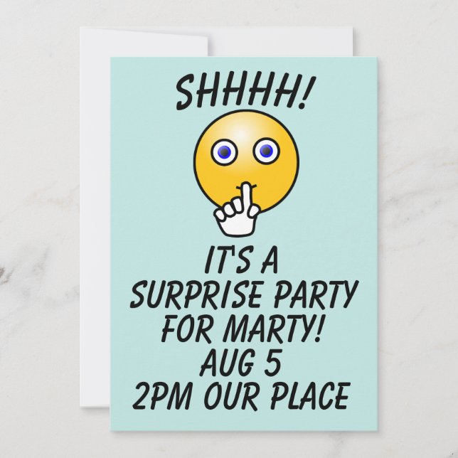 INVITATIONS PERSONNALISÉES DU PARTI SURPRISE (Devant)