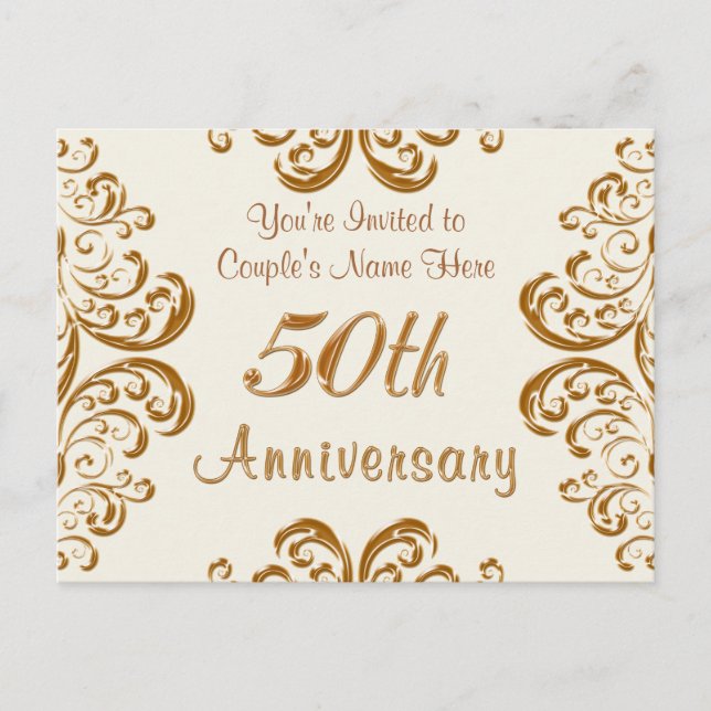 Invitations personnalisées pour le 50e anniversair (Devant)
