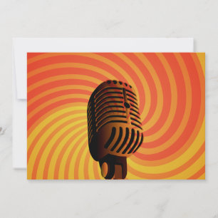 Invitations personnalisées Retro Microphone